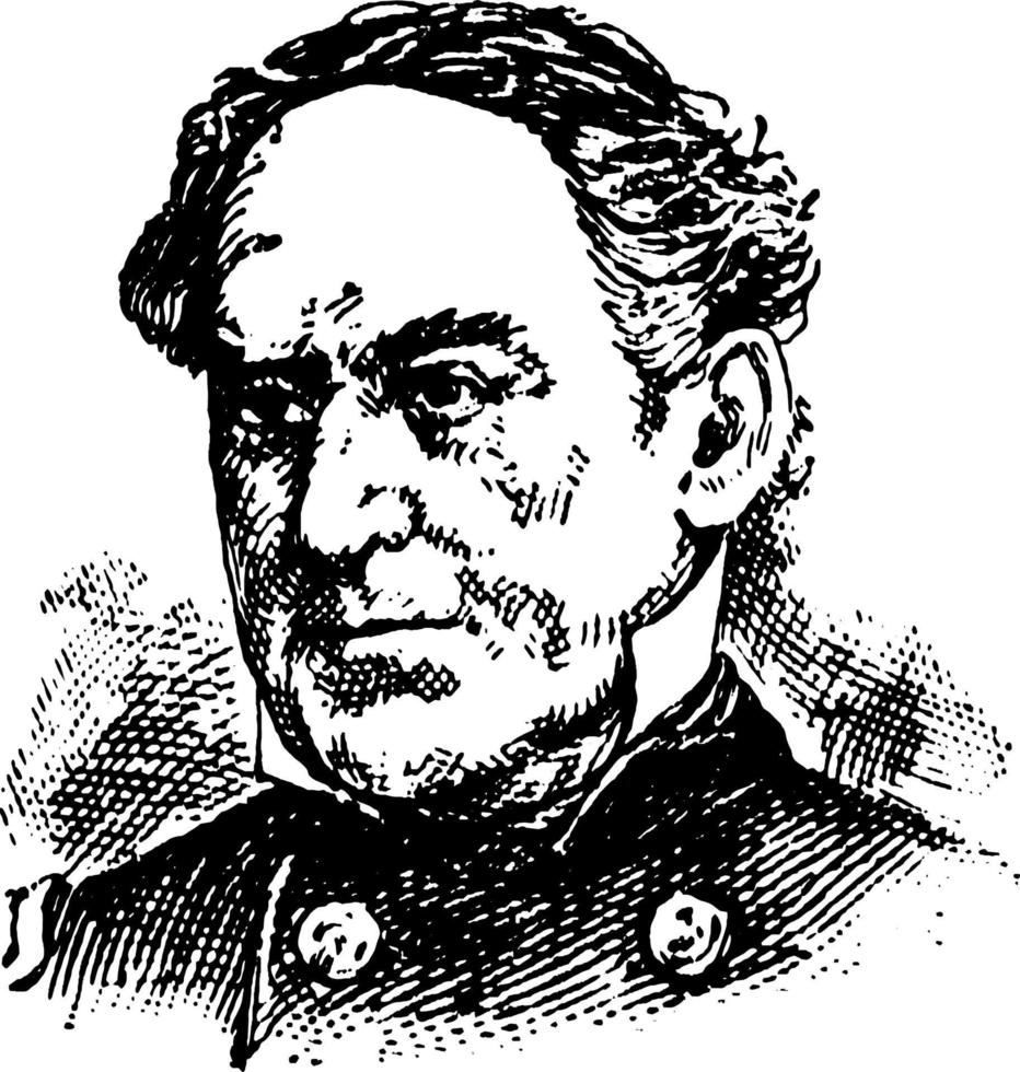 david Glasgow farragut, wijnoogst illustratie vector