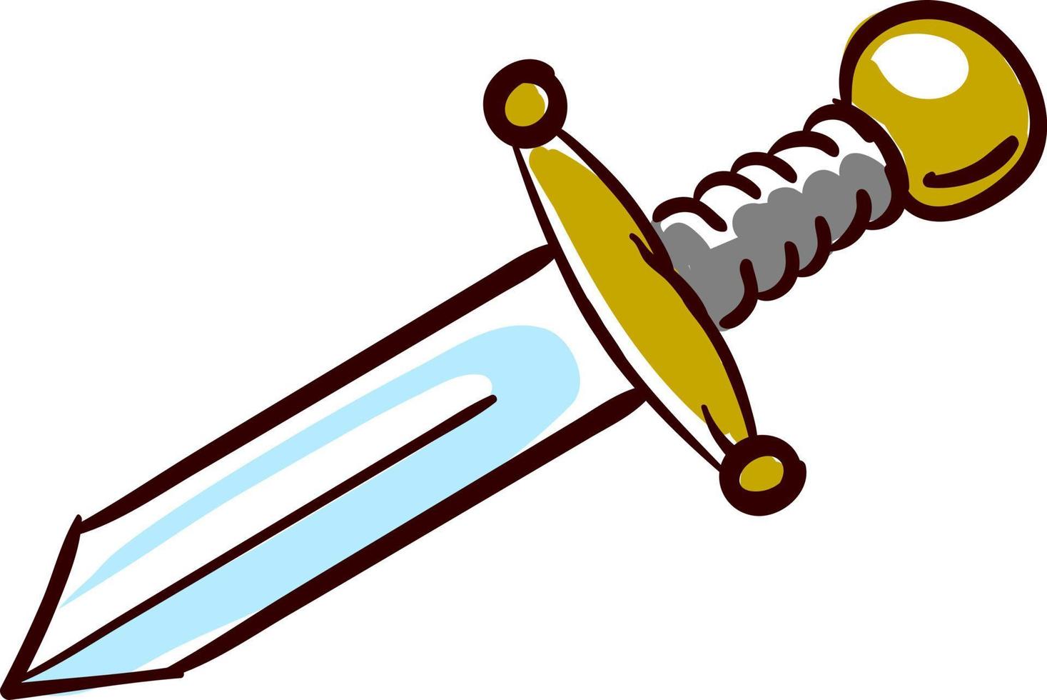 klein zwaard, illustratie, vector Aan wit achtergrond