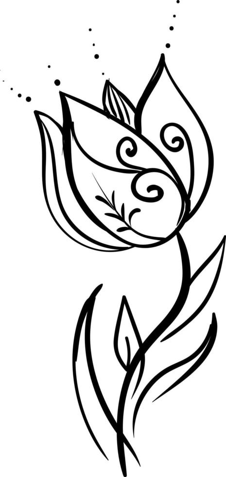 decoratief tulp, illustratie, vector Aan wit achtergrond.