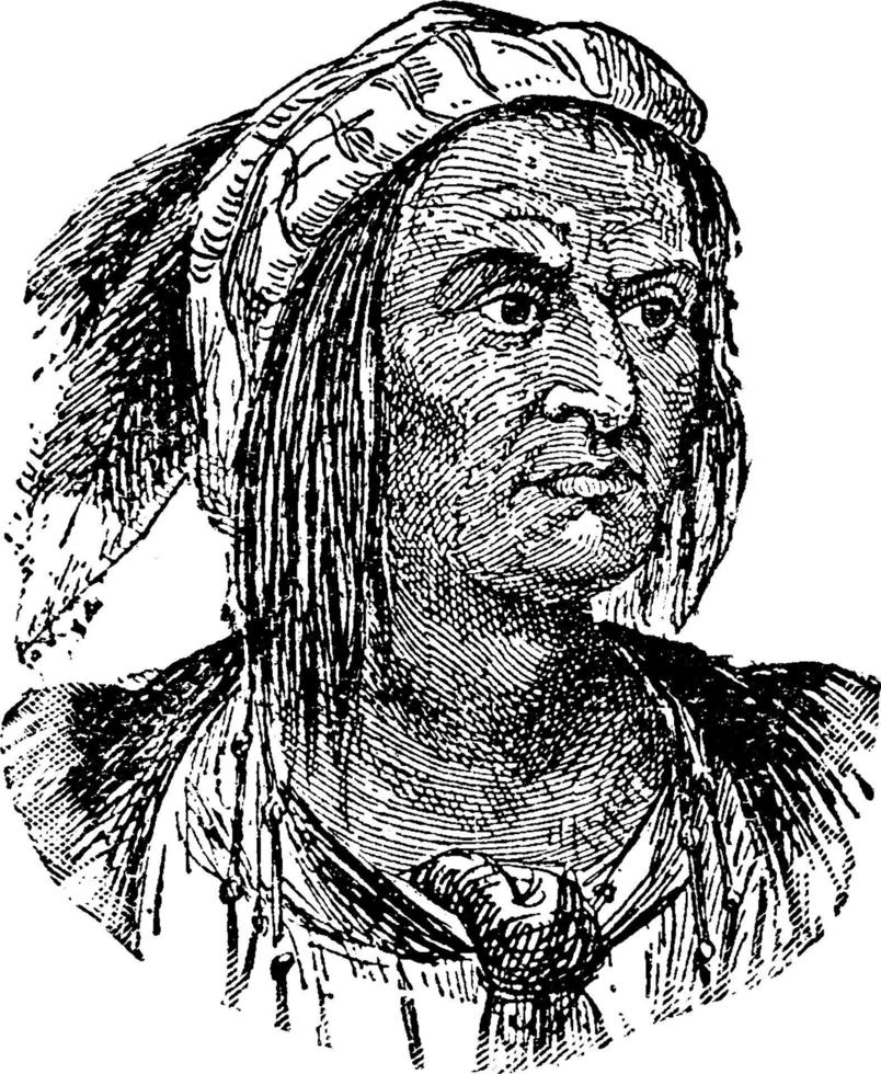 tecumseh, wijnoogst illustratie vector