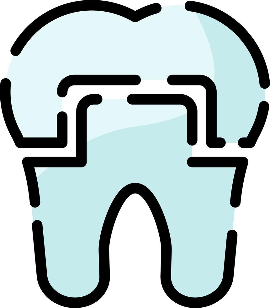 tandheelkundig kroon, illustratie, vector Aan een wit achtergrond.