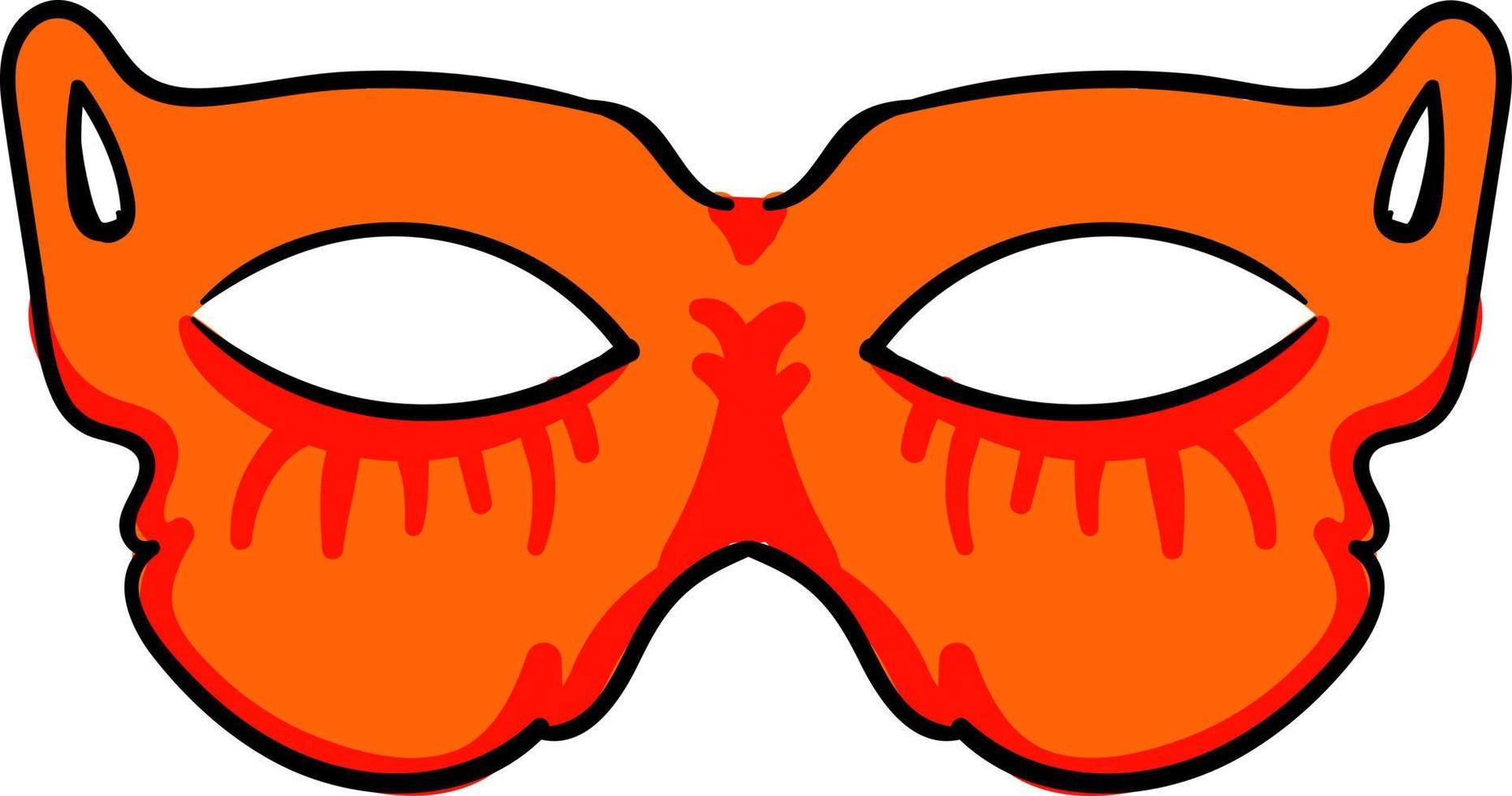 oranje oog masker, illustratie, vector Aan wit achtergrond