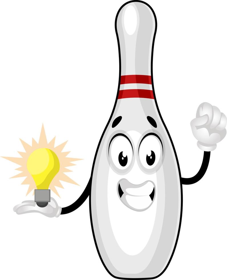 bowling pin hebben idee, illustratie, vector Aan wit achtergrond.