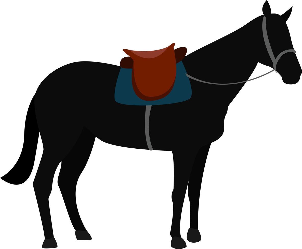 zwart paard, illustratie, vector Aan wit achtergrond