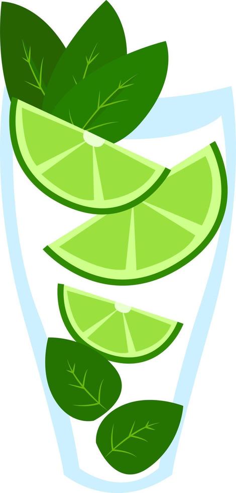 mojito, illustratie, vector Aan wit achtergrond.