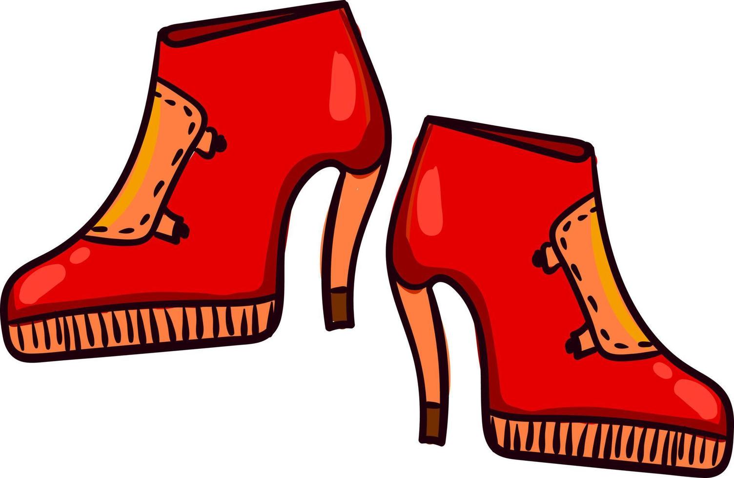 rood vrouw schoenen, illustratie, vector Aan wit achtergrond