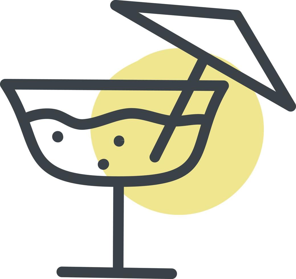 coctail met paraplu, illustratie, vector, Aan een wit achtergrond. vector