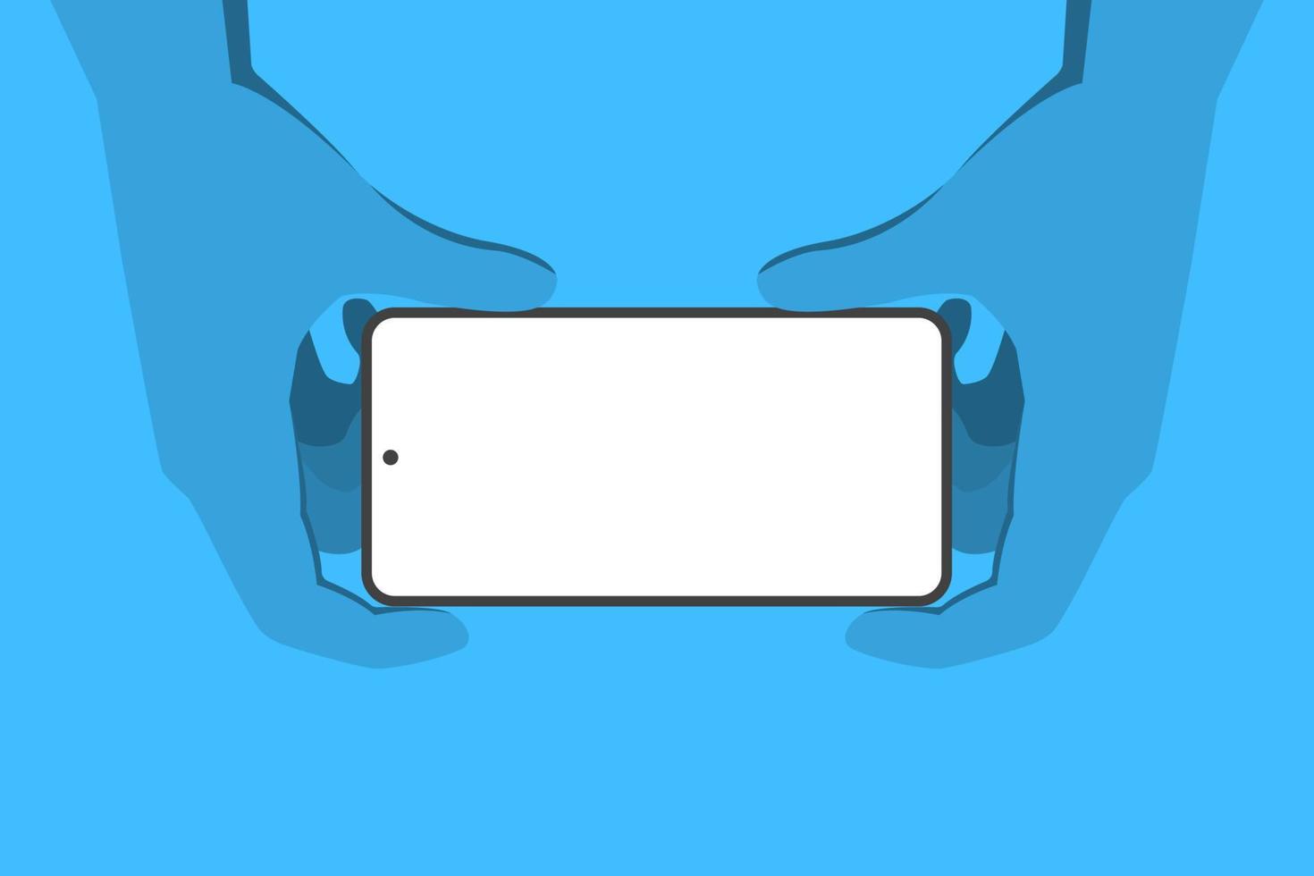telefoon mockup met blanco scherm geïsoleerd Aan blauw achtergrond. telefoon in hand- vector