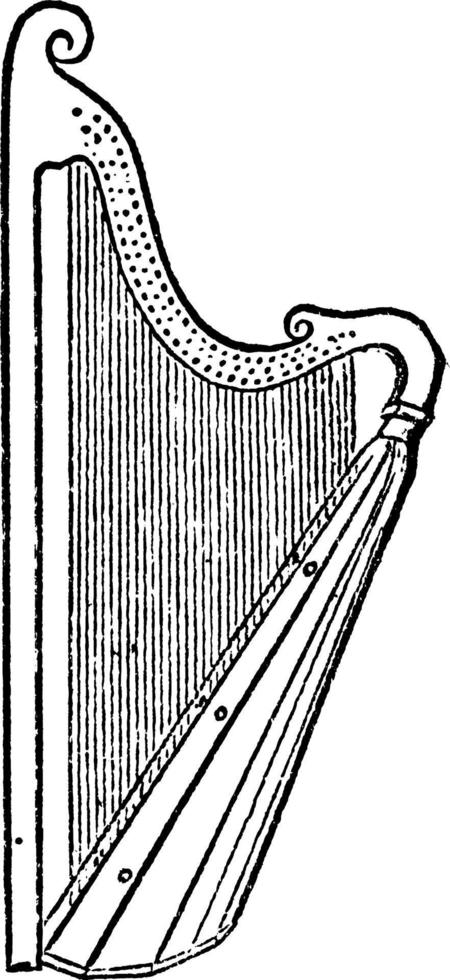 harp, wijnoogst illustratie. vector