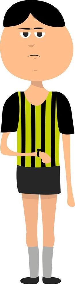 voetbal scheidsrechter, illustratie, vector Aan wit achtergrond