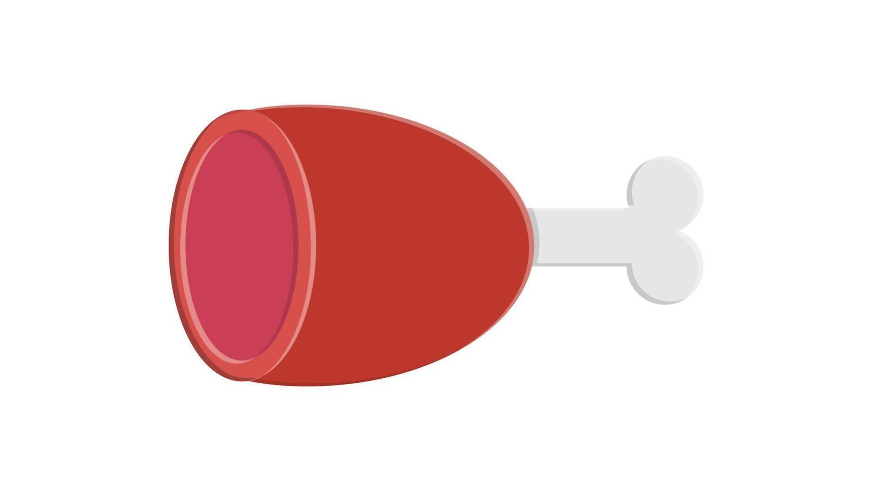 achterham. gerookt ham. vlees Aan bot. vector illustratie voedsel. kar