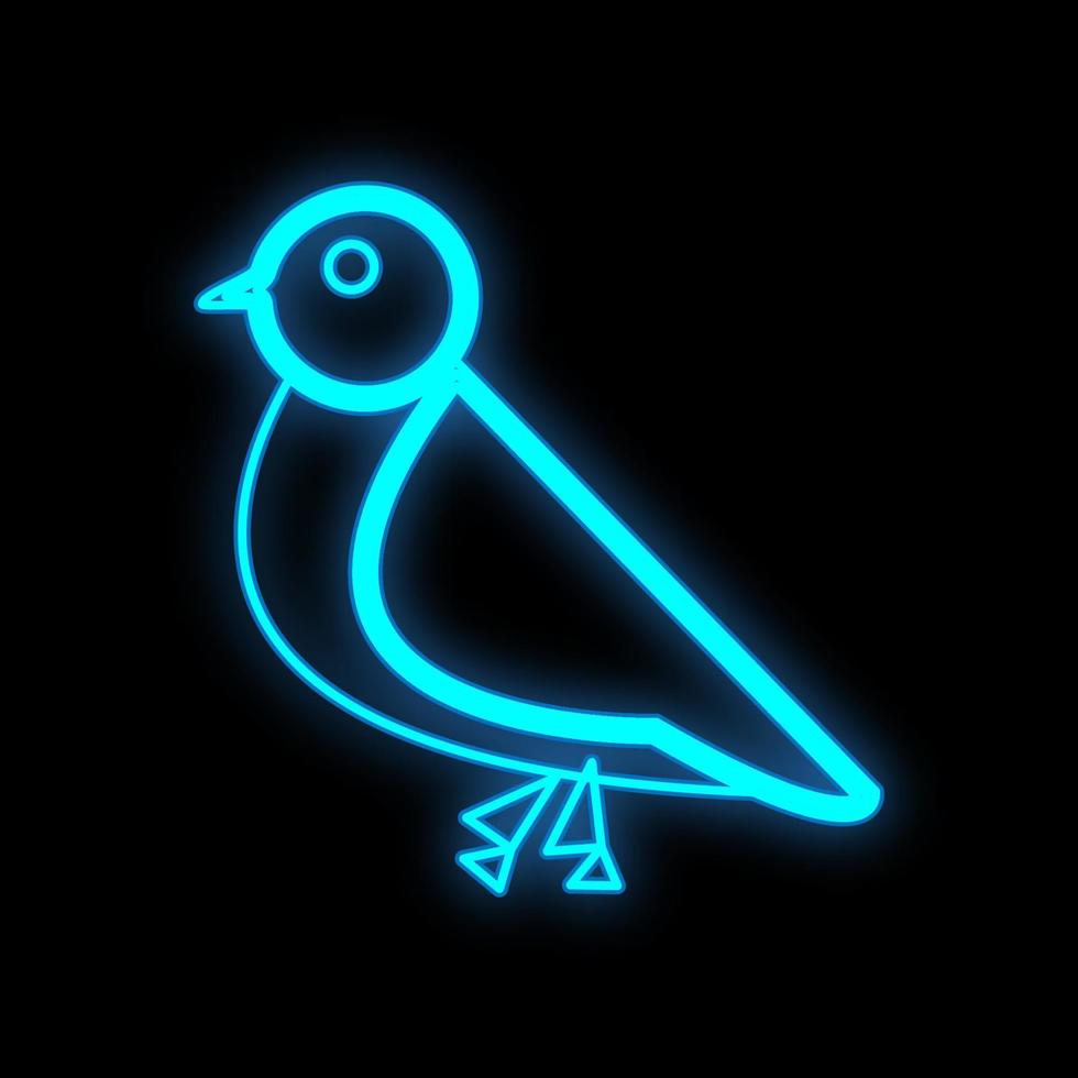 nachtegaal neon teken. vogel, nachtegaal, winter. nacht helder advertentie. vector illustratie in neon stijl voor banier, aanplakbord