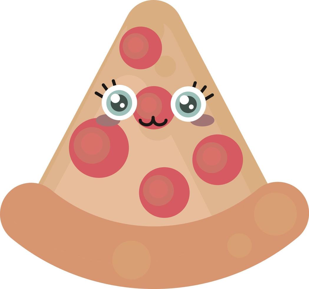 schattig pizza plak , illustratie, vector Aan wit achtergrond