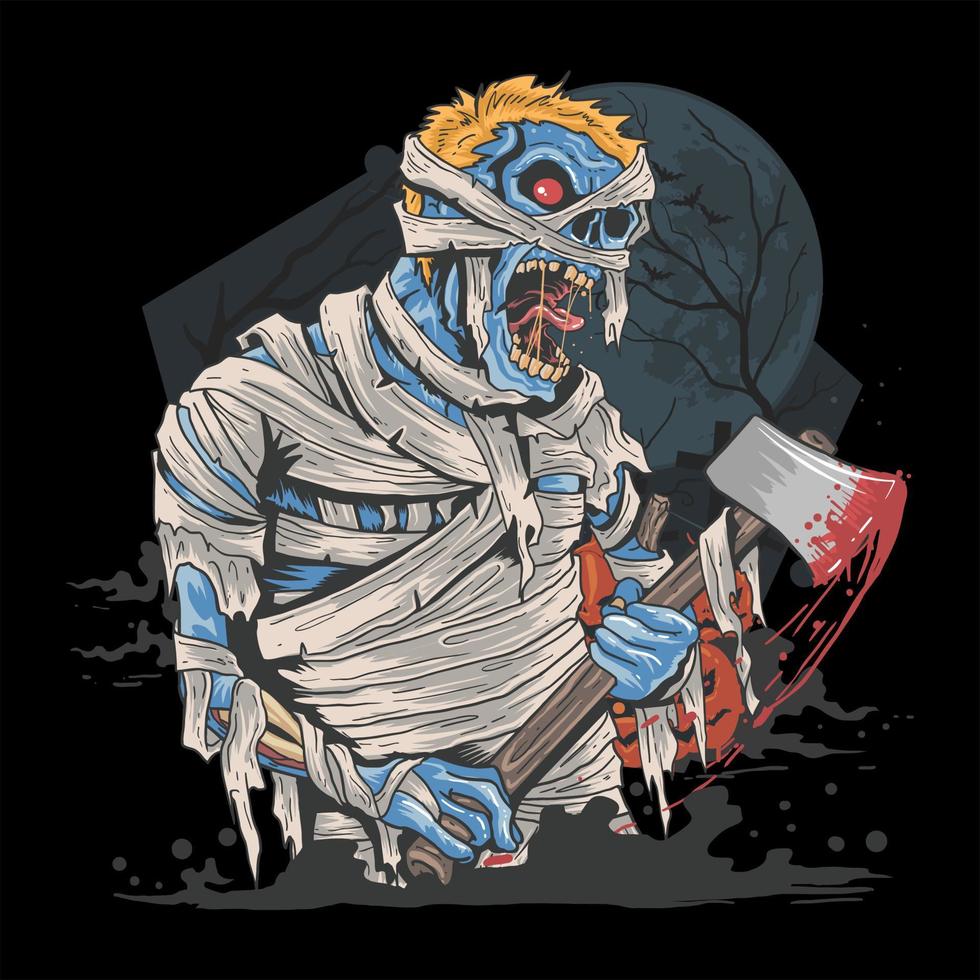 vector illustratie van zombie halloween karakter