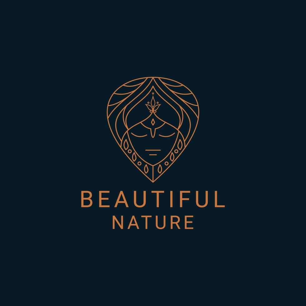 schoonheid vrouw lijn kunst logo ontwerp sjabloon vector