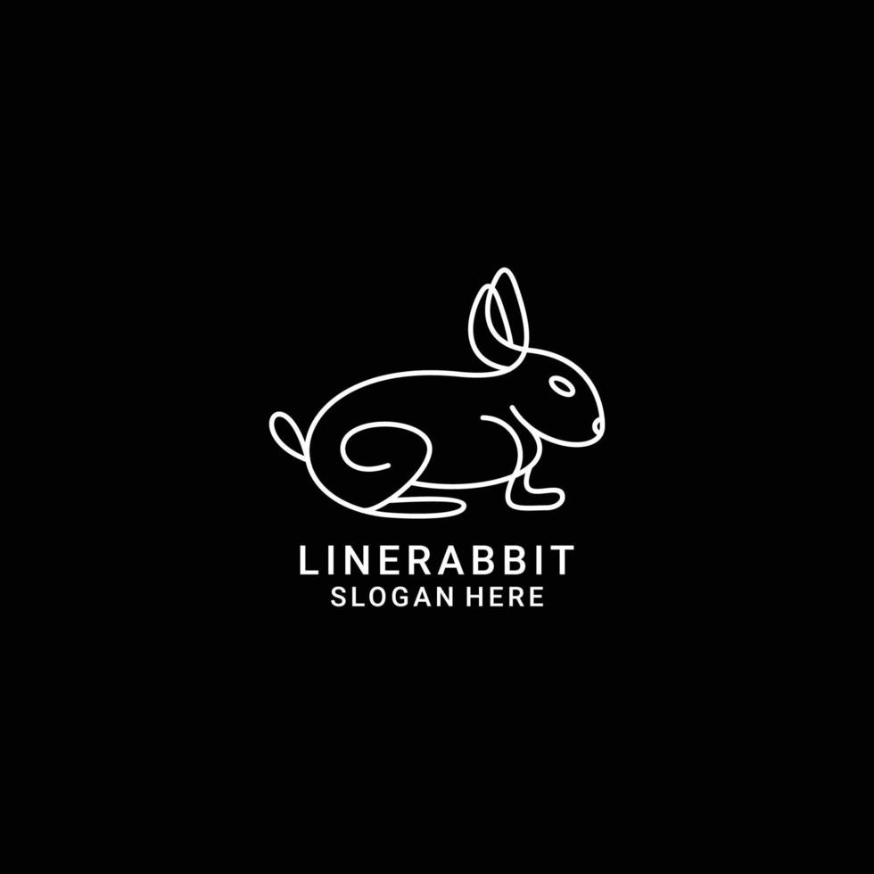 lijn konijn logo ontwerp icoon vector