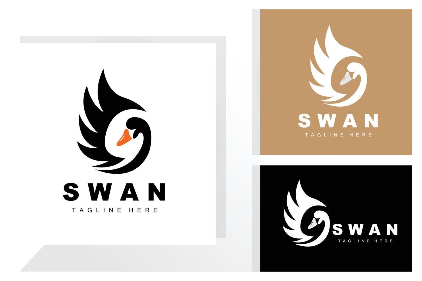 zwaan logo ontwerp, eend dier illustratie, bedrijf merk sjabloon vector