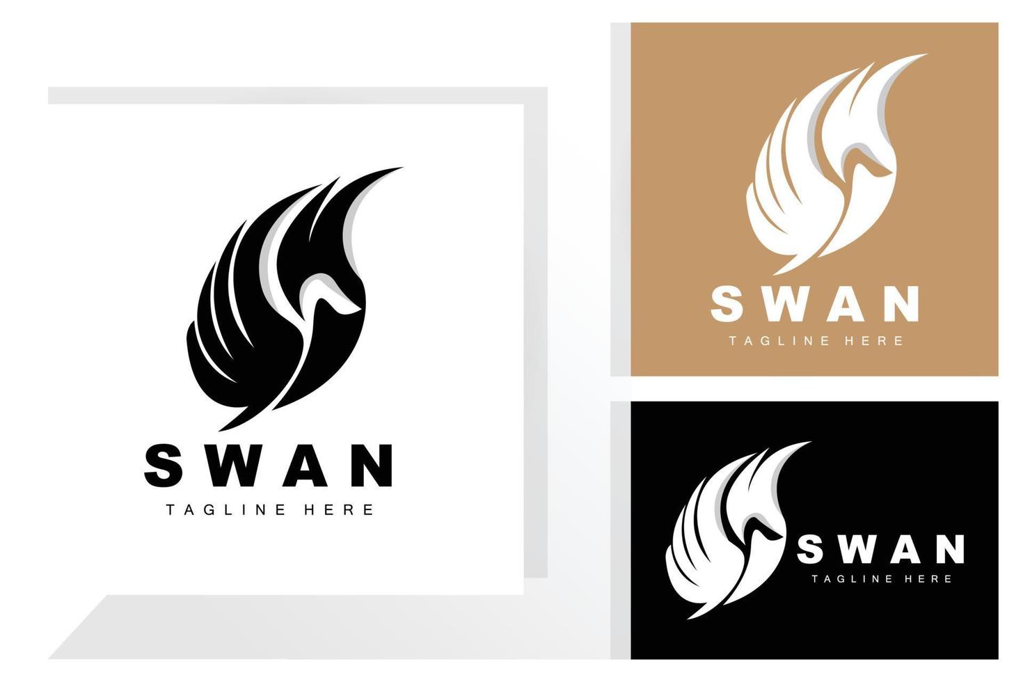 zwaan logo ontwerp, eend dier illustratie, bedrijf merk sjabloon vector