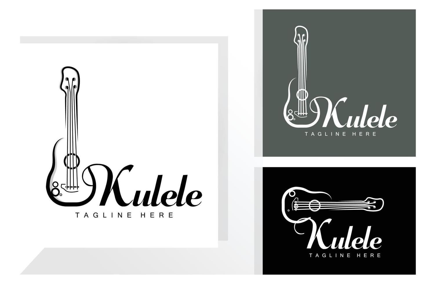 minimalistische ukulele muziek- logo ontwerp, ukulele gitaar vector. ukelele logo ontwerp vector