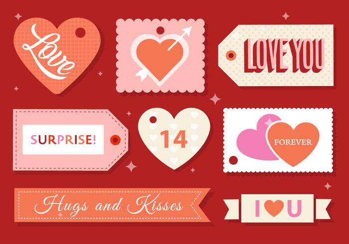 Vector Valentijnsdag Etiketten
