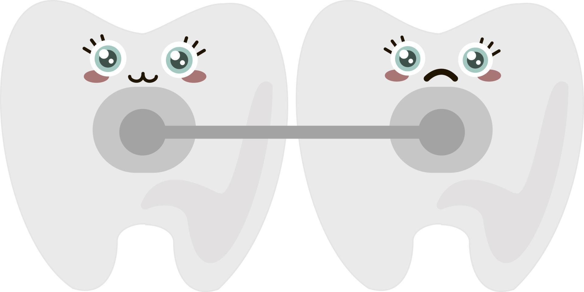 tanden, illustratie, vector Aan wit achtergrond.