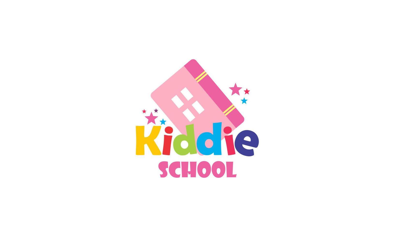 kiddie school- elementair kleurrijk vector logo ontwerp illustratie