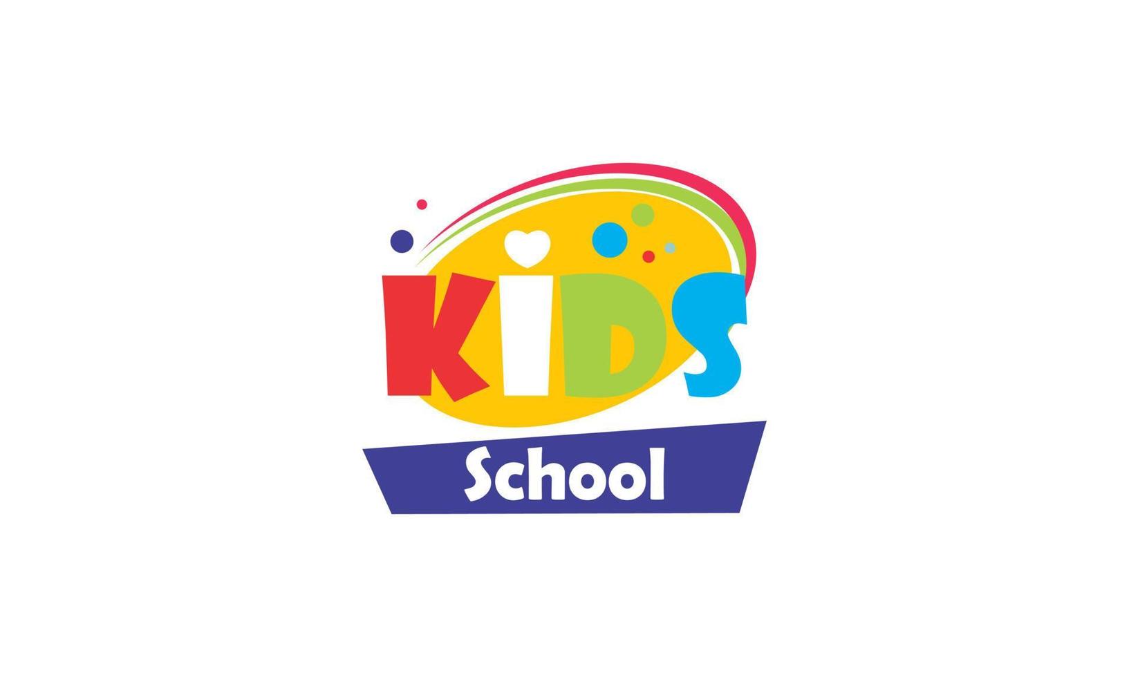 kiddie school- elementair kleurrijk vector logo ontwerp illustratie