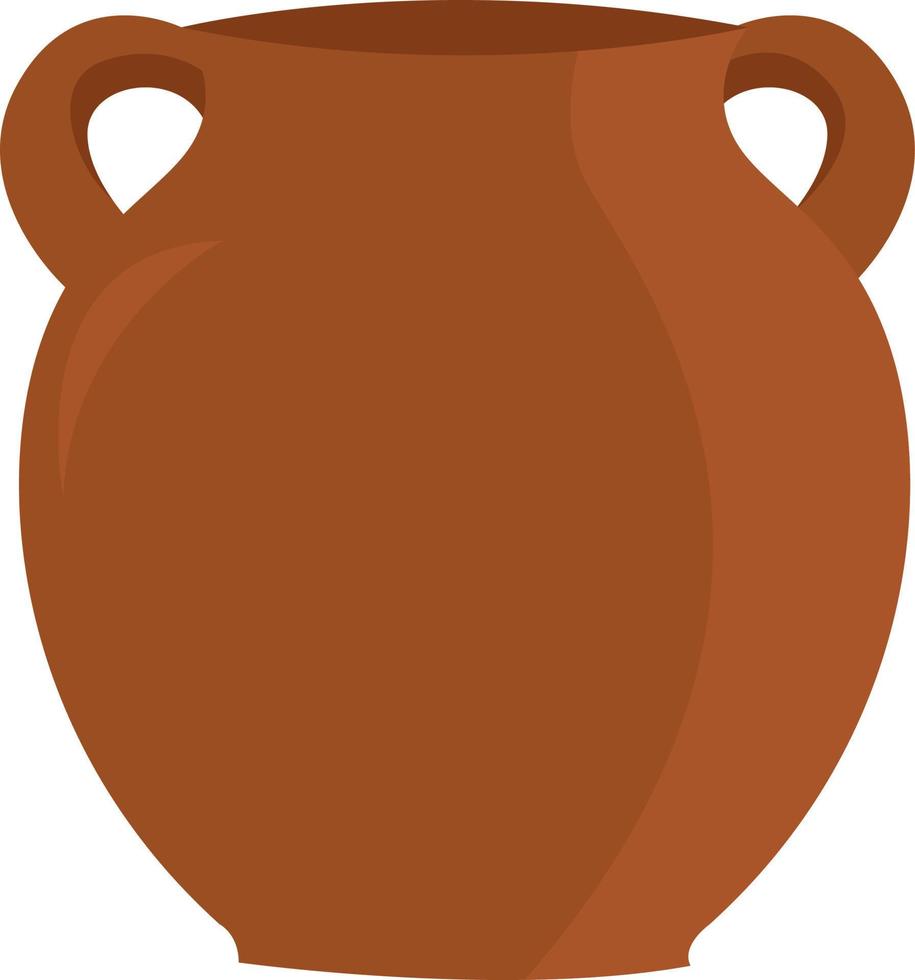 bruin pot, illustratie, vector Aan een wit achtergrond.