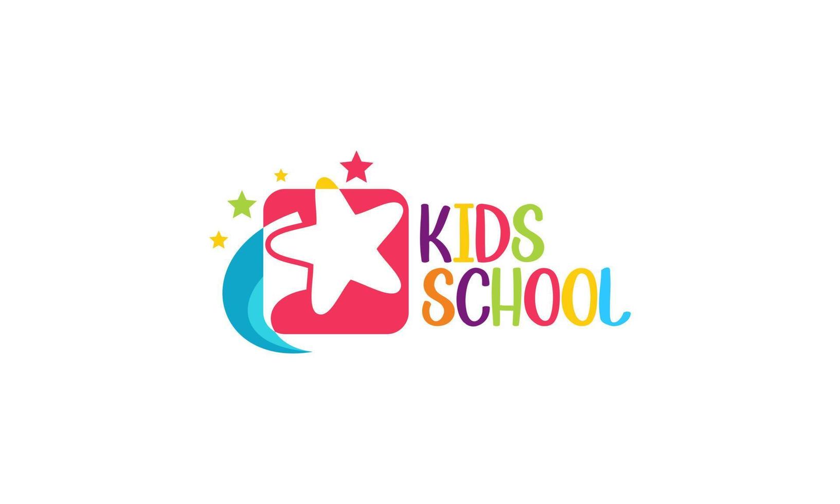 kiddie school- elementair kleurrijk vector logo ontwerp illustratie