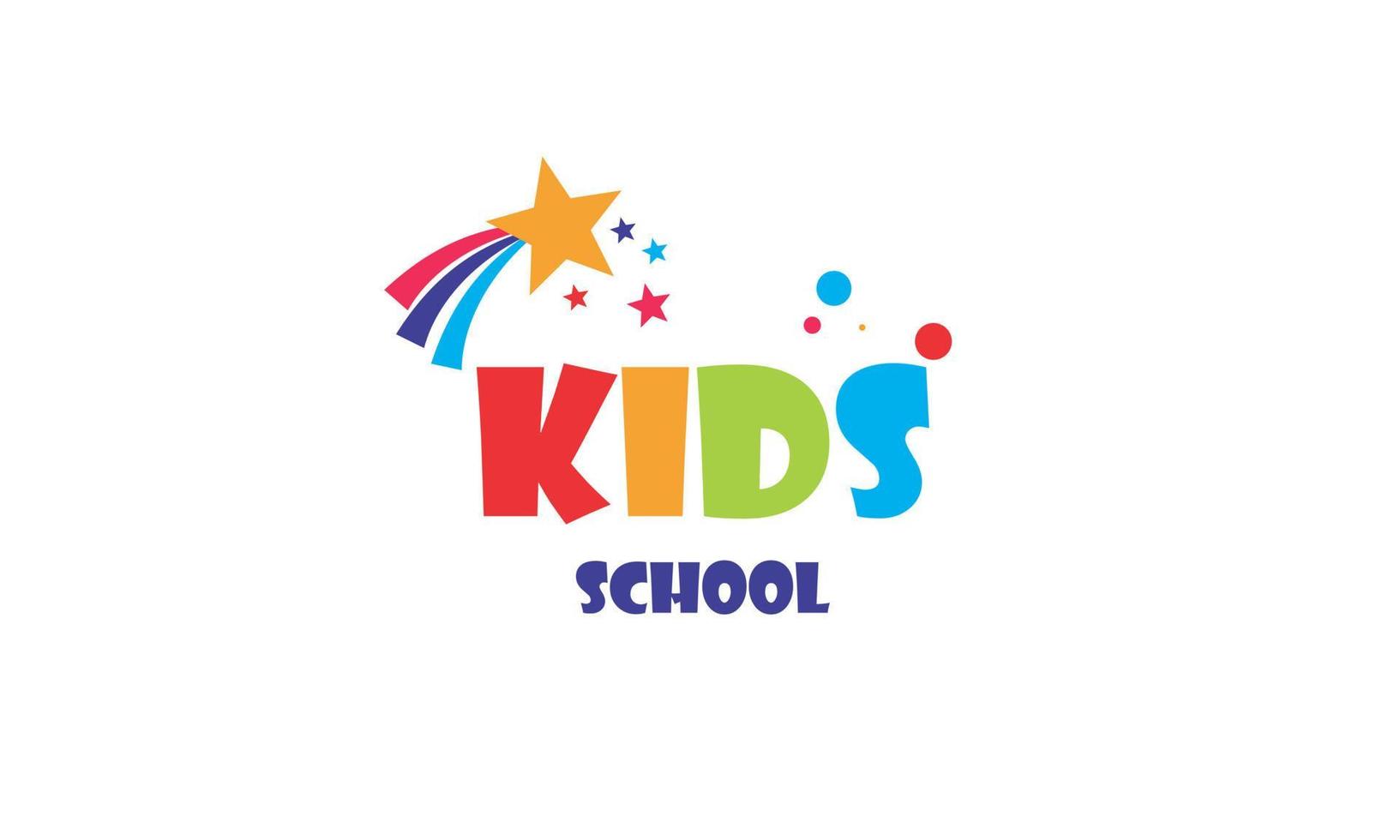 kiddie school- elementair kleurrijk vector logo ontwerp illustratie