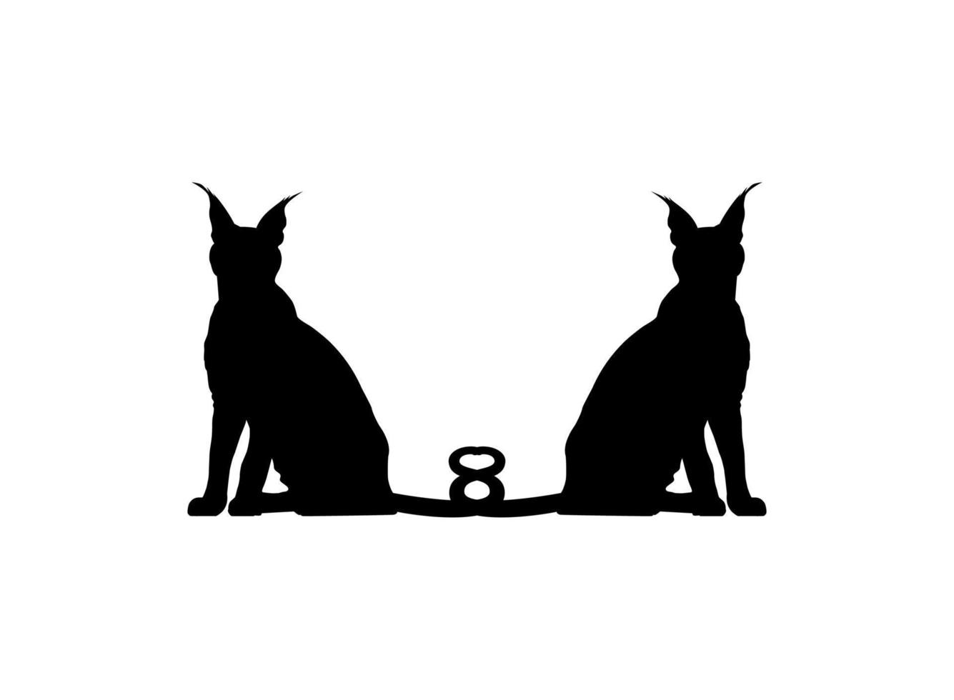 paar- van de caracal kat silhouet voor kunst illustratie, logo, pictogram, website of grafisch ontwerp element. vector illustratie