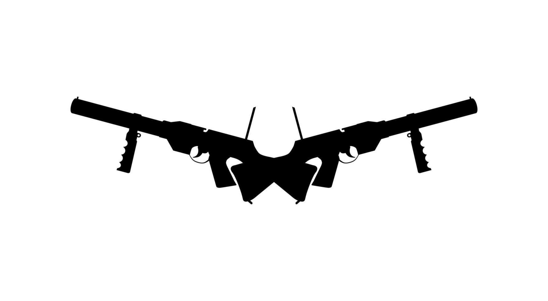 silhouet van wapen geweer voor logo, pictogram, kunst illustratie, website of grafisch ontwerp element. vector illustratie