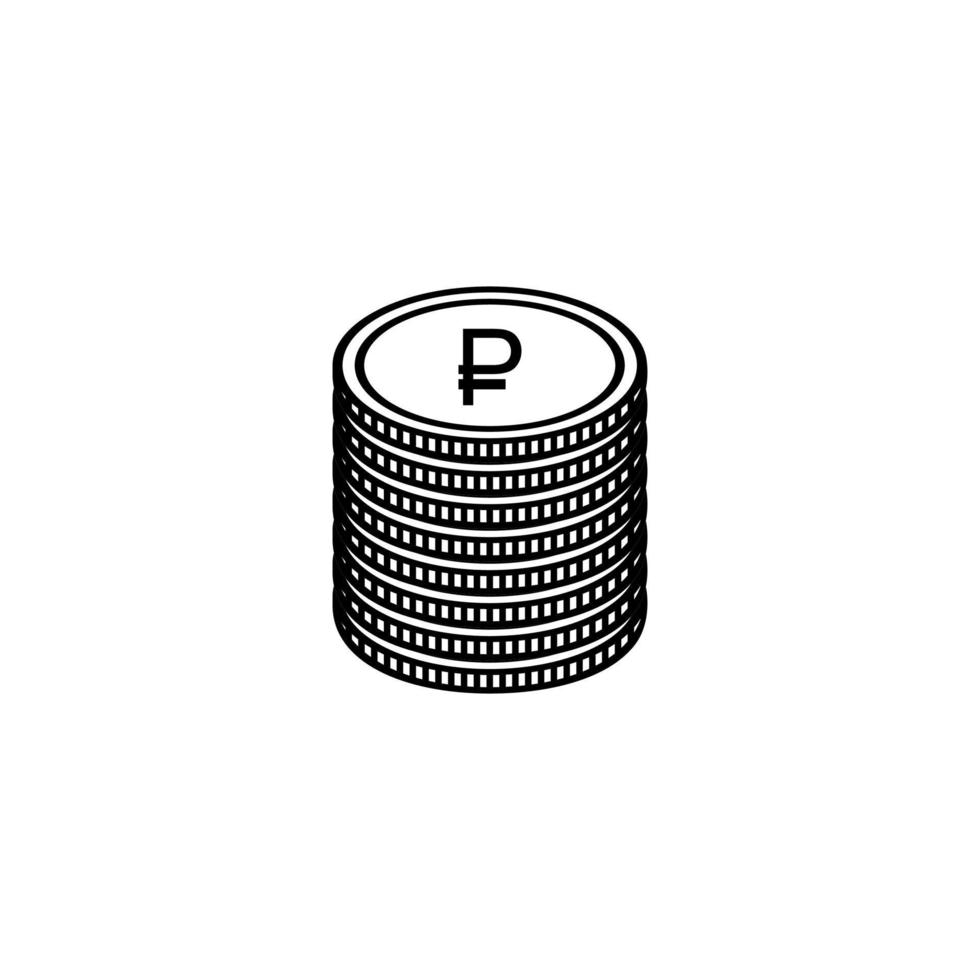 Rusland valuta icoon symbool. roebel, puin, roebel, wrijven teken. vector illustratie