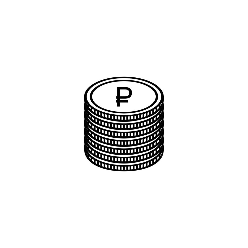 Rusland valuta icoon symbool. roebel, puin, roebel, wrijven teken. vector illustratie