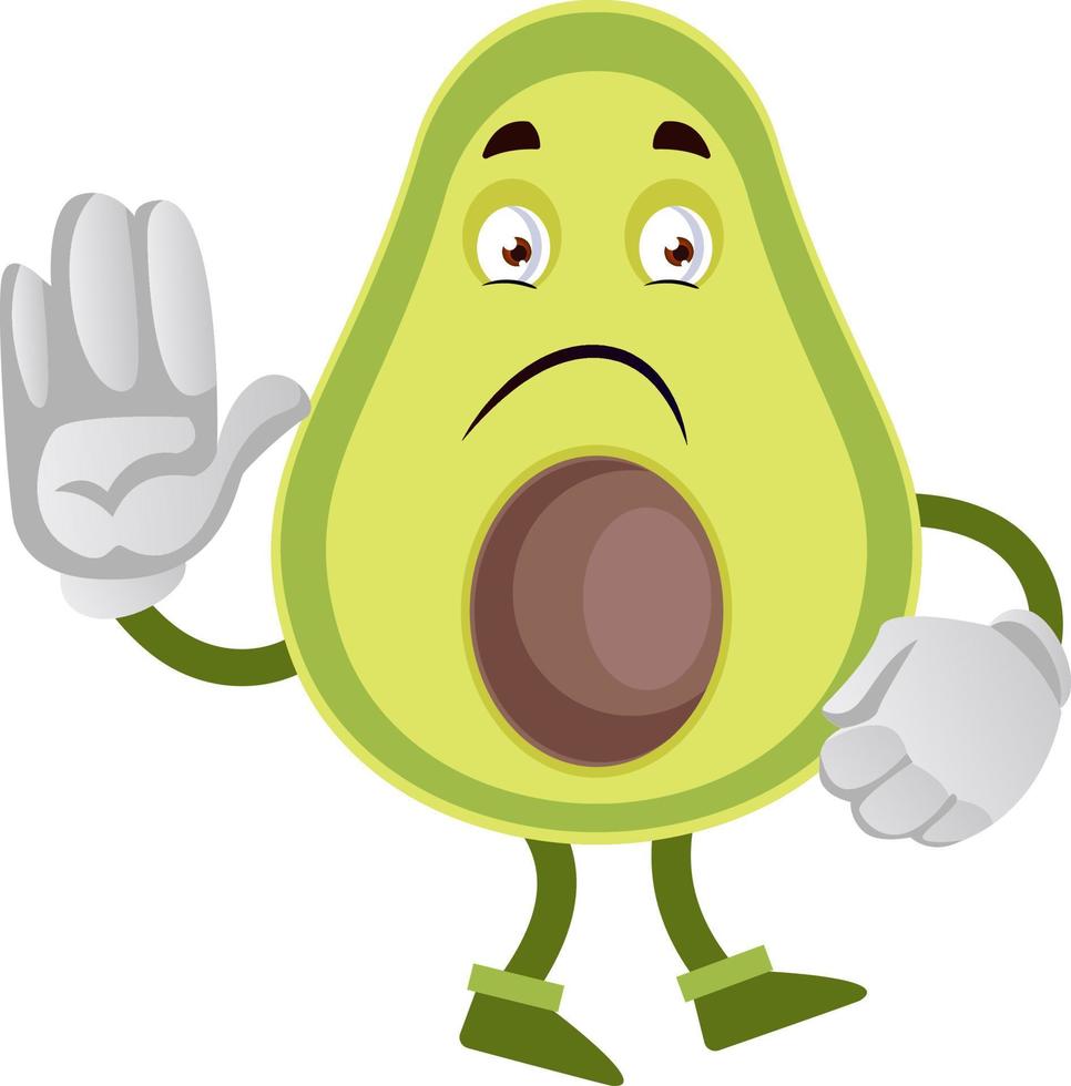 golvend avocado, illustratie, vector Aan wit achtergrond.