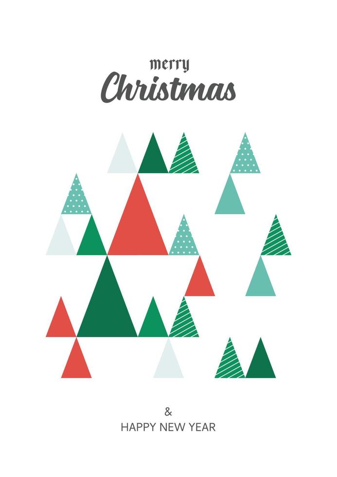 vrolijk Kerstmis poster met driehoek patroon decoratie vector