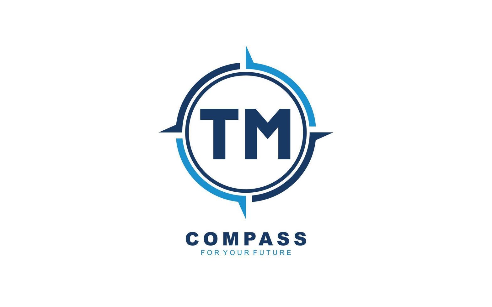 tm logo navigatie voor branding bedrijf. kompas sjabloon vector illustratie voor uw merk.