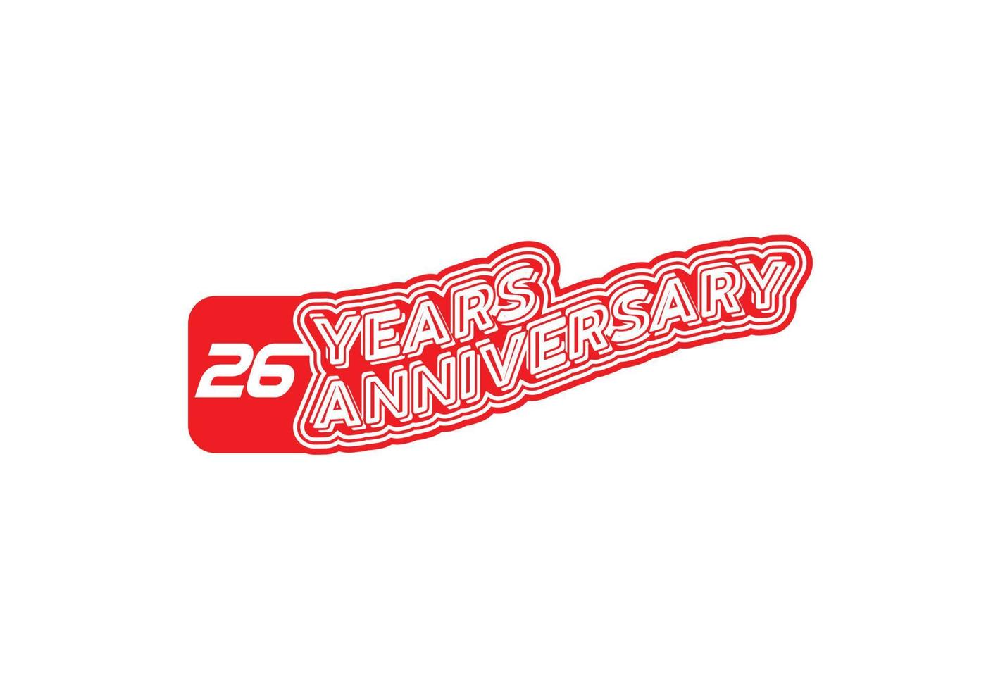 26 jaren verjaardag logo en sticker ontwerp sjabloon vector