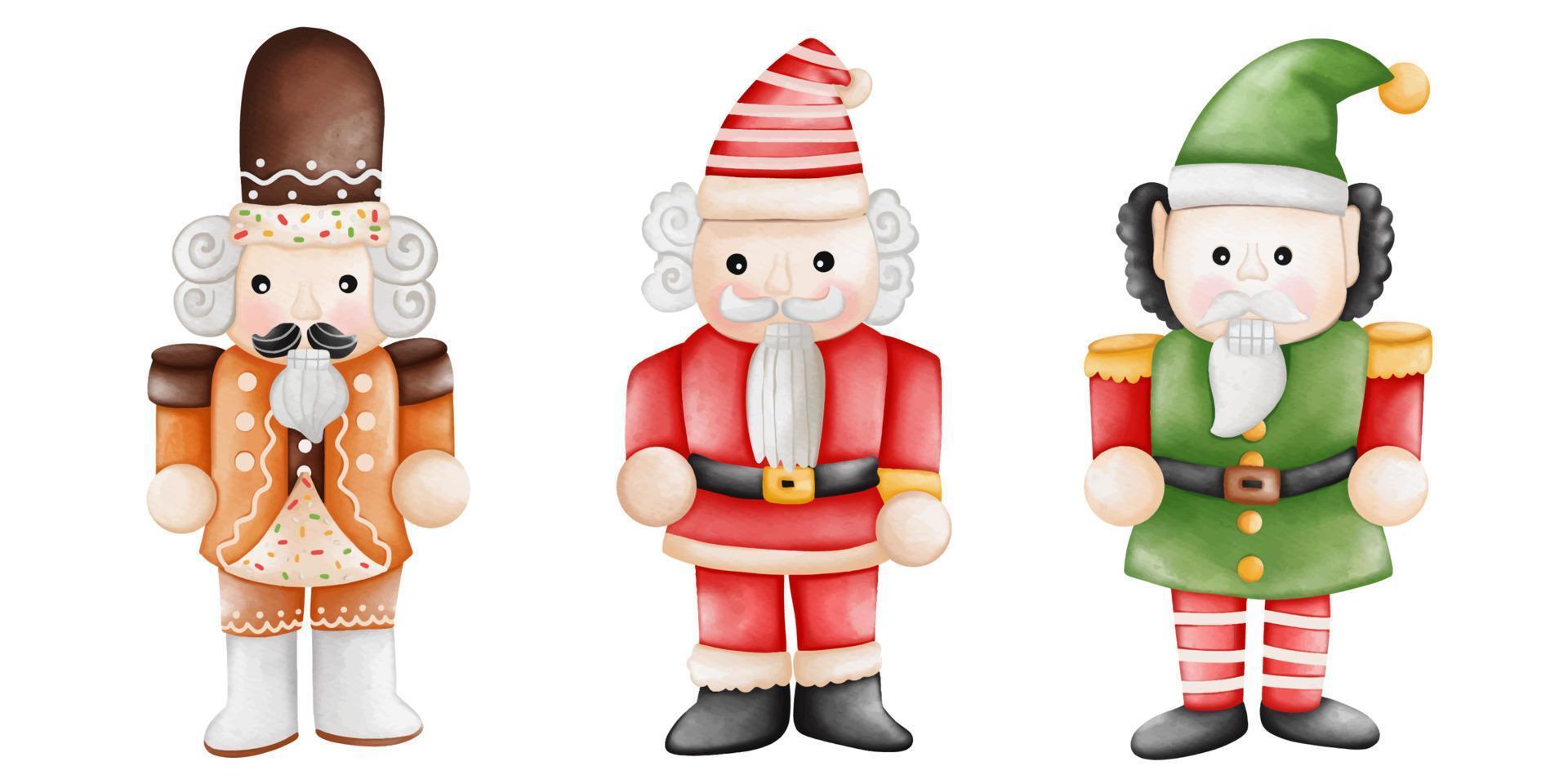 Kerstmis notenkraker, speelgoed- soldaat pop decoraties vector