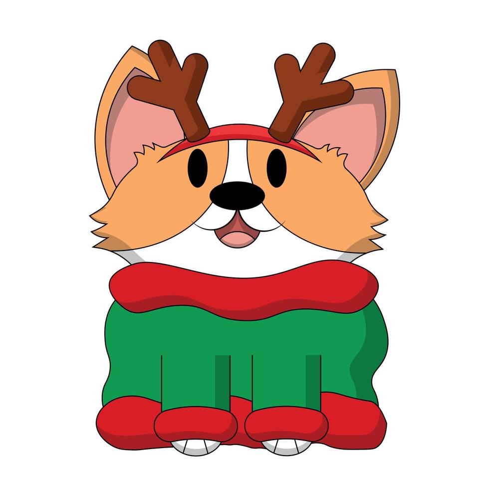 schattig hond corgi Aan chrismas trui. trek illustratie in kleur vector