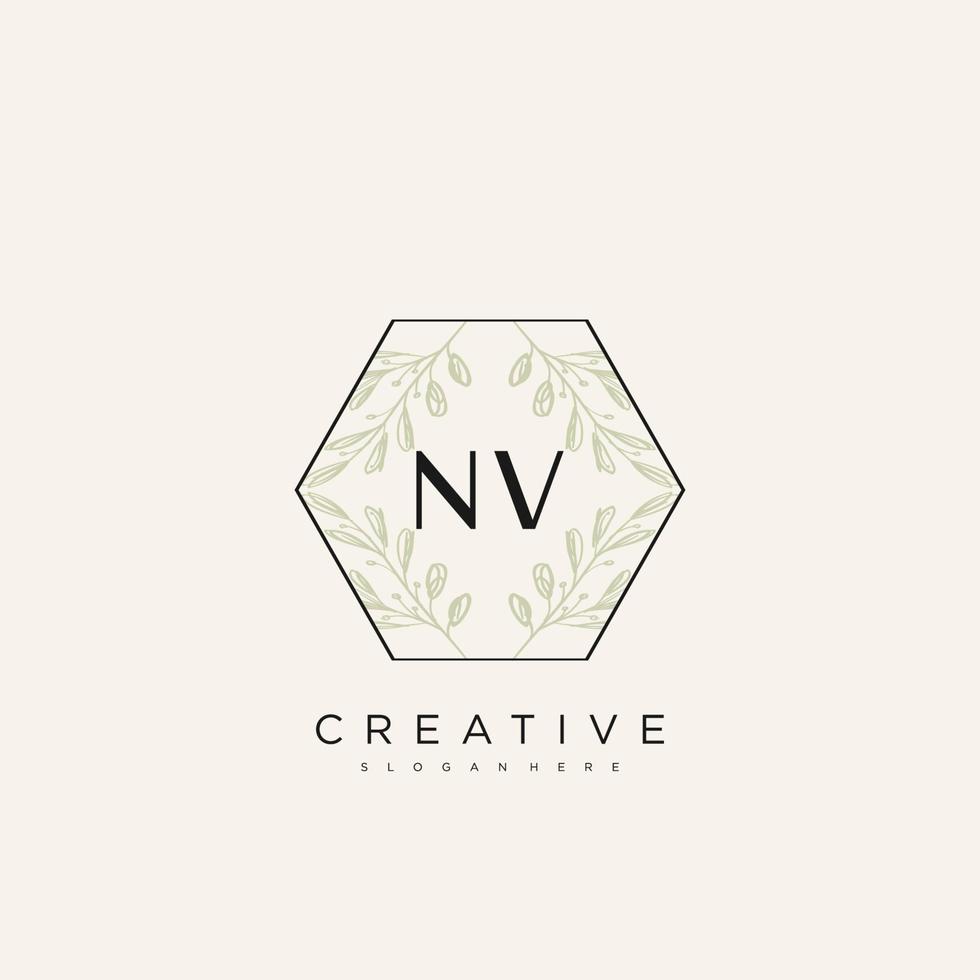 nv eerste brief bloem logo sjabloon vector premie vector kunst