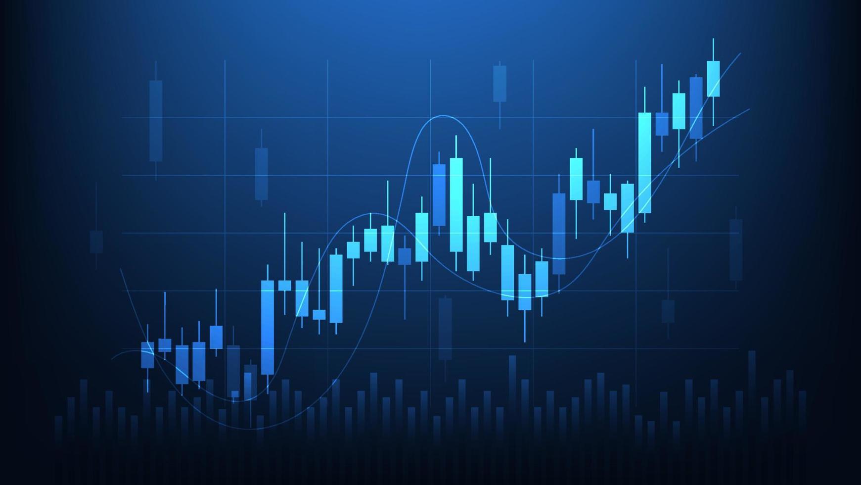 economie situatie concept. financieel bedrijf statistieken met kandelaar tabel tonen voorraad markt vector