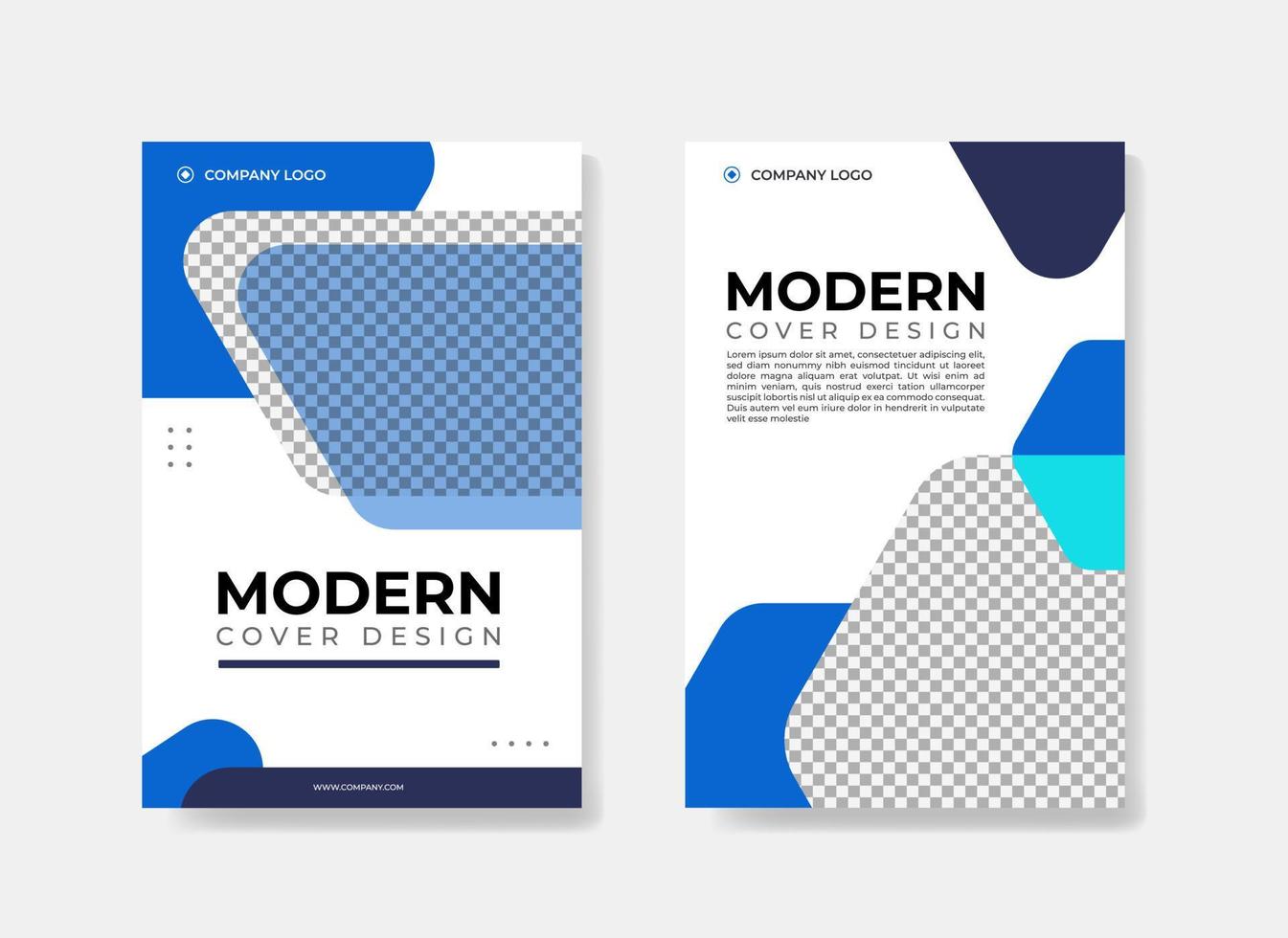 zakelijke modern Hoes ontwerp sjabloon met blauw kleur combinatie vector