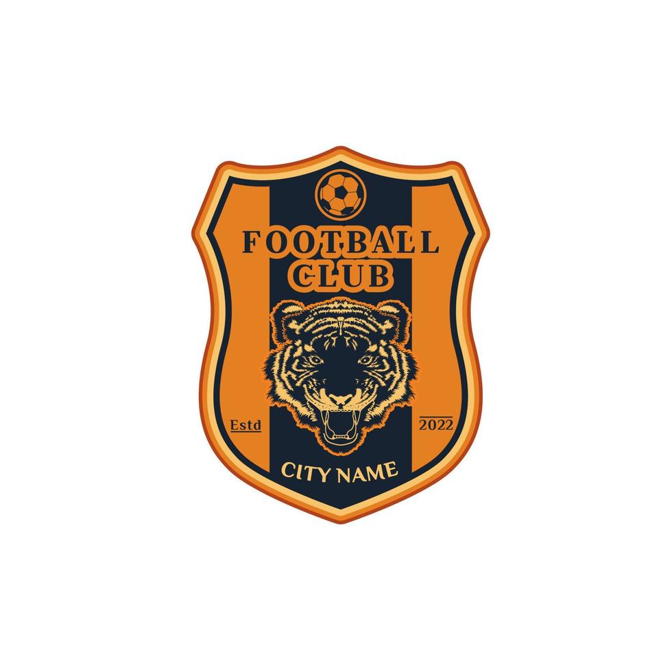 Amerikaans voetbal club logo met tijger hoofd illustratie vector ontwerp