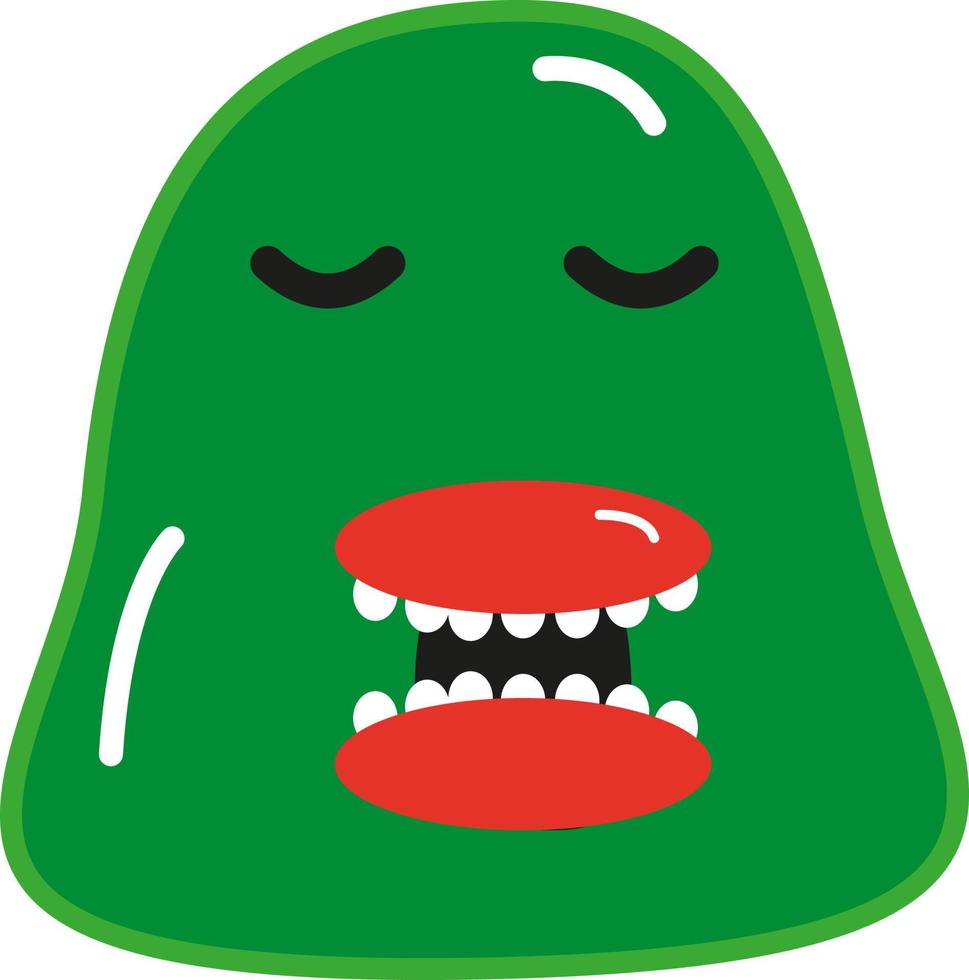 groen monster met groot mond, illustratie, vector Aan een wit achtergrond.