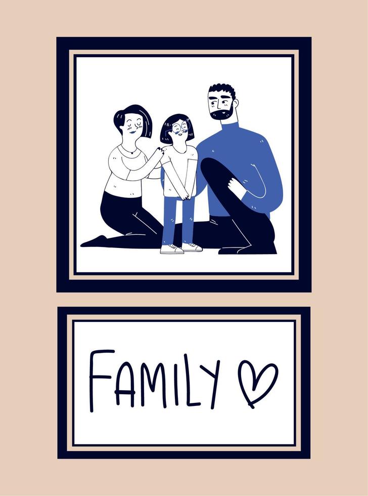 familie afbeelding kaders vector