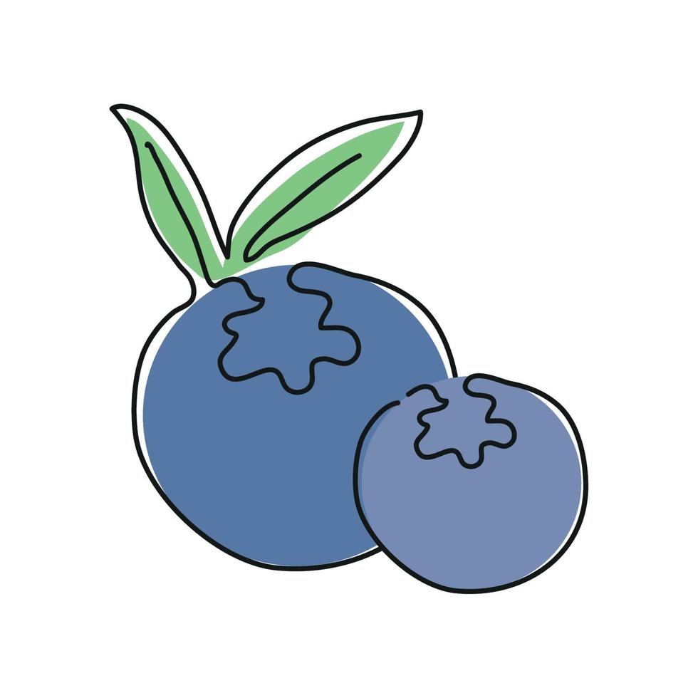 bosbes fruit lijn tekening vector