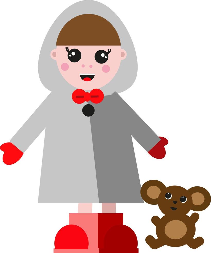 pop met handschoenen, illustratie, vector Aan een wit achtergrond.