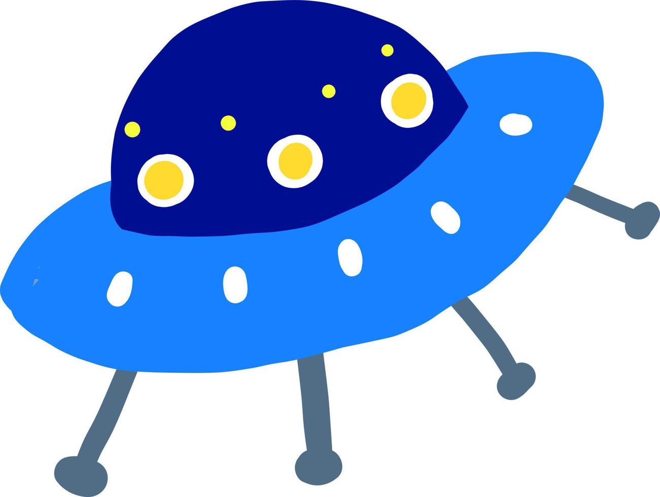 blauw ufo , illustratie, vector Aan wit achtergrond