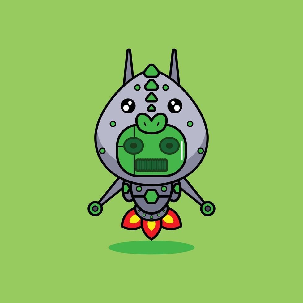 vector illustratie van tekenfilm karakter mascotte kostuum dier raket schattig robot leguaan